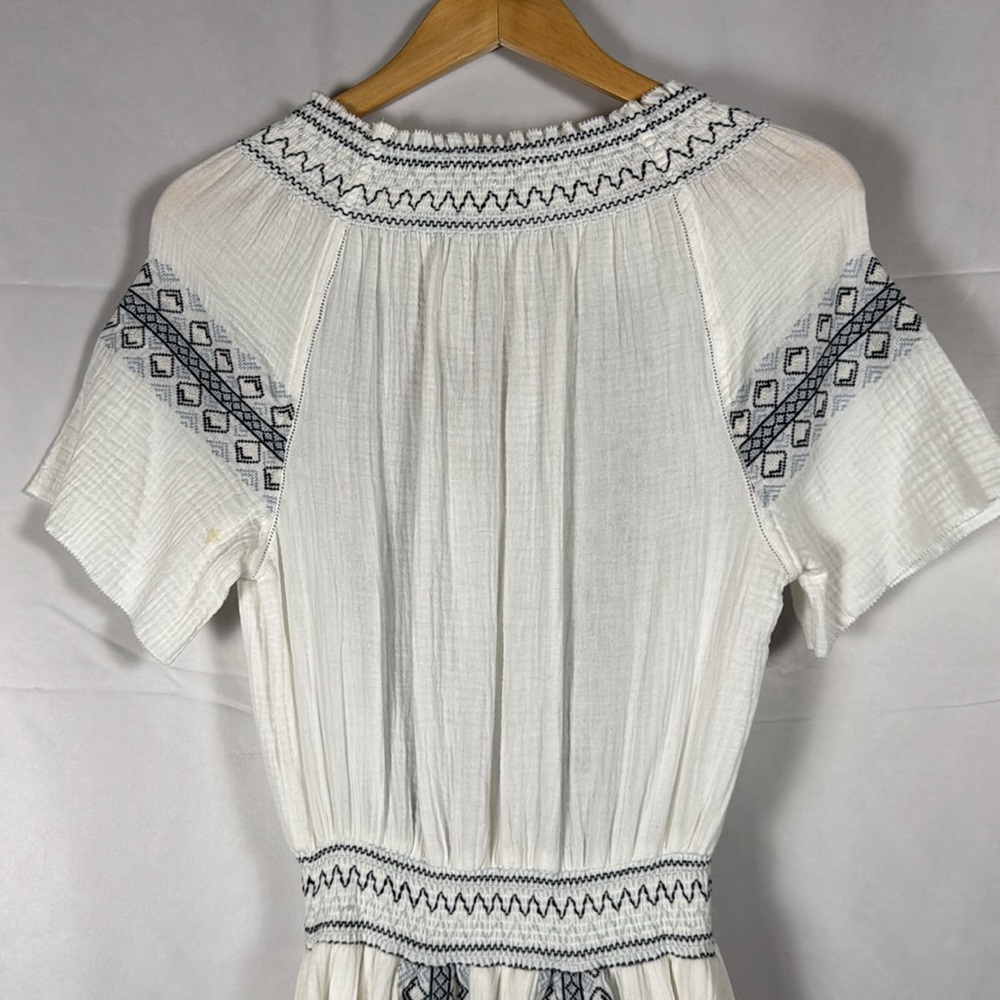 Faherty Catrina Maxi Dress NWT Organic Cotton Gauze Summer Embroidered Boho XS - Picture 8 of 15
